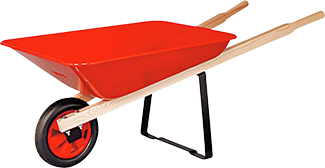 En stabil skottkärra för alla små trädgårdsmästare som vill hjälpa till i trädgården. Skottkärra för barn, Nyby Bruk, 429 kr på granngarden.se