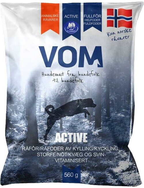 Färskfryst helfoder för hundar med normal eller hög aktivitetsnivå. Vom Active helfoder är köttbullar med kyckling, nöt och gris, från svenska och norska gårdar. 560 g, 36 kr på zoo.se