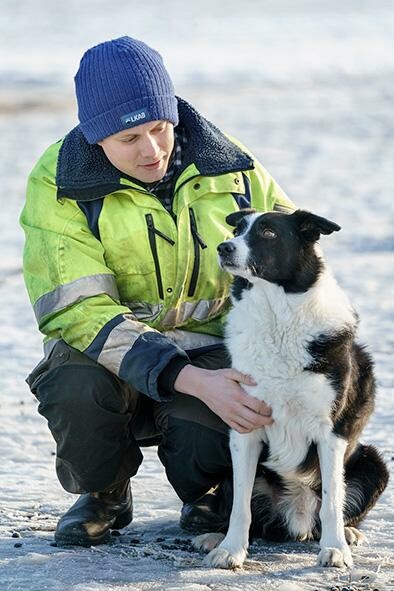 Skogsägare med hund