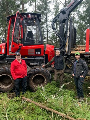 Skotarförare Peter Bäck, Entreprenör Tommy Härling, Skördarförare Emil Ehn.