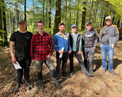 Erik Gustafsson och Christian Larsson från LNA Skogsservice, Sydvedarna David Ohron och Therese Fjordäng samt Oscar Bengtsson och Emil Elmenmo från Letskogs avverkningar.