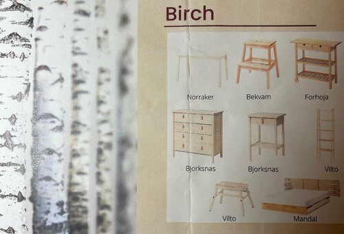 Ikeas björkmöbler.