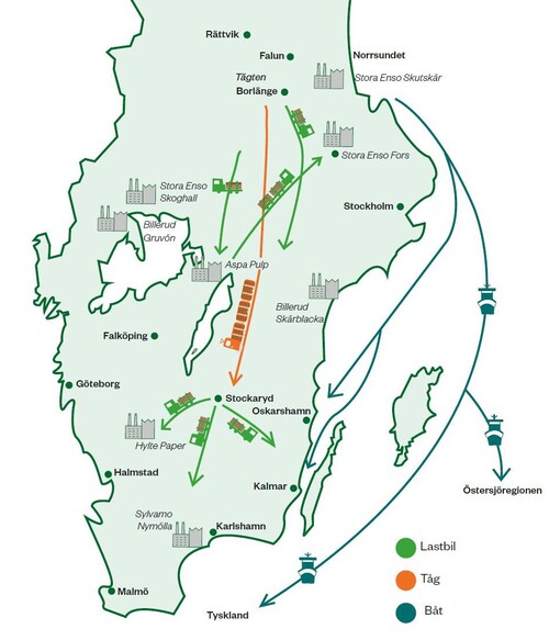 Sydveds logistiksystem är en viktig faktor för att rädda virkesvärde på stormfälld skog.