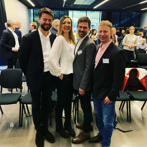 Daniel Fellenius, Sydved, Frida Magnusdotter Ivarsson och Fredrik Svahn från Göteborgs universitet samt Örjan Vorrei, Sydved.